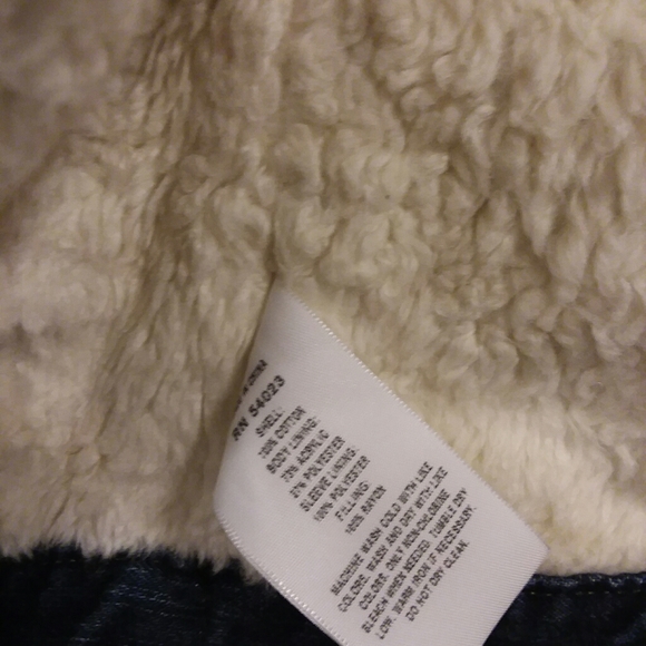 Gap 1969 "sherpa" lined distressed denim jacket - Picture 3 of 5